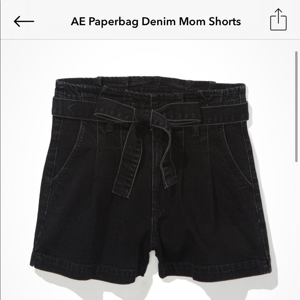 American Eagle Paperbag Denim Mom Shorts